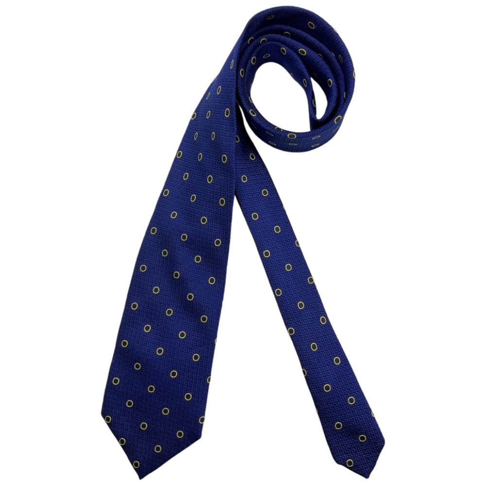 TURNBULL & ASSER Blue Geometric Silk LUXURY Tie HANDMADE ENGLAND